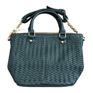 Deux Lux Varick Satchel Black Faux Leather Handbag